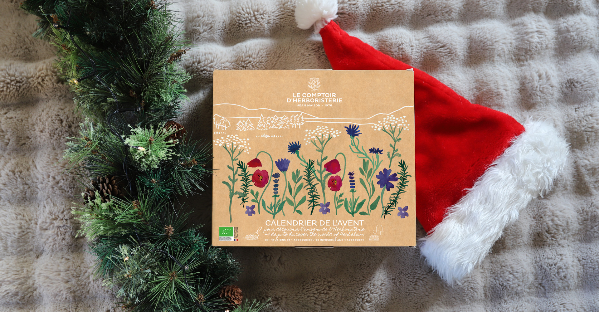design graphique d'un calendrier de l’avent pour découvrir l’Herboristerie