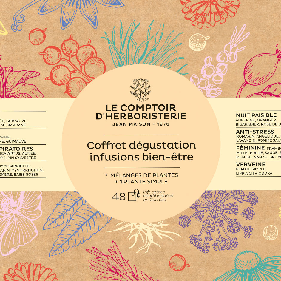graphisme pour coffret de tisanes